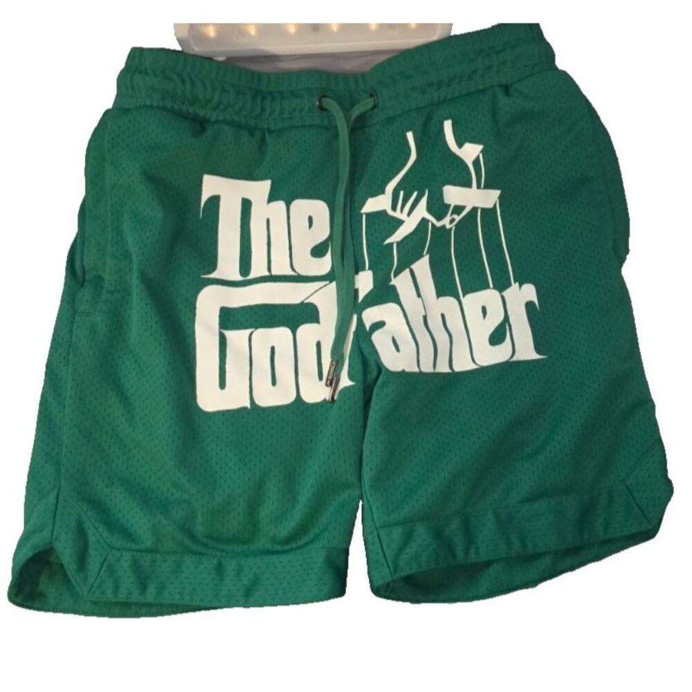 The Godfather Shoe Palace Athletic Green Shorts Large L Don Vito Corleone